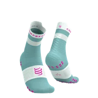 Skarpetki sportowe męskie - COMPRESSPORT Skarpetki do biegania wysokie PRORACING SOCKS V4 RUN HIGH ether/neon pink - miniaturka - grafika 1