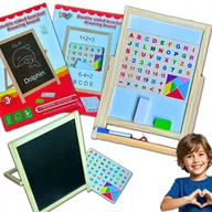Tablice dla dzieci - Tablica Edukacyjna 2w1 – Zabawa i Nauka na Drewnianej Tablicy Dziecka - miniaturka - grafika 1