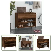 Szafki na buty - The Living Store Stojak na buty dąb wędzony 70x36x60 cm materiał drewnopochodny - miniaturka - grafika 1
