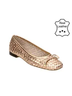 Baleriny - Bullboxer Skórzane baleriny w kolorze beżowym - miniaturka - grafika 1