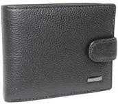 Portfele - Portfel Męski Skórzany NICOLAS Skóra Licowa Poziomy Średni Z Zapięciem Jedno Skrzydełko Połysk 36002-057-01 10 x 12 x 2 [cm] - miniaturka - grafika 1