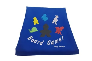 Kocyk niemowlęcy z wełny merynosa Board Gamer, kolor niebieski - Koce i narzuty dla dzieci - miniaturka - grafika 1