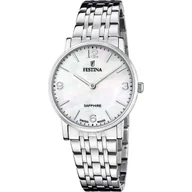 Zegarki damskie - Festina Swiss Made 20047/2 zegarek damski na bransolecie z perłową tarczą - miniaturka - grafika 1