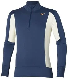 MIZUNO Bluza do biegania WARMALITE HZ Estate Blue - Bluzy sportowe damskie - miniaturka - grafika 1