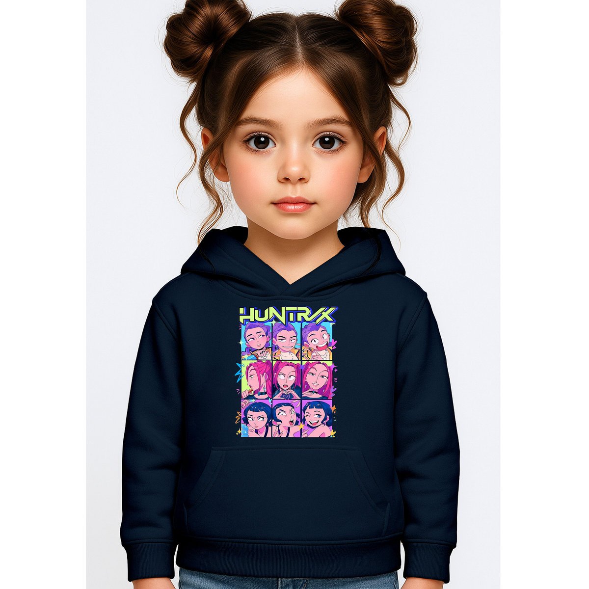 BLUZA DZIECIĘCA K-POPOWE ŁOWCZYNIE DEMONÓW HUNTRIX 110-116 Z KAPTUREM