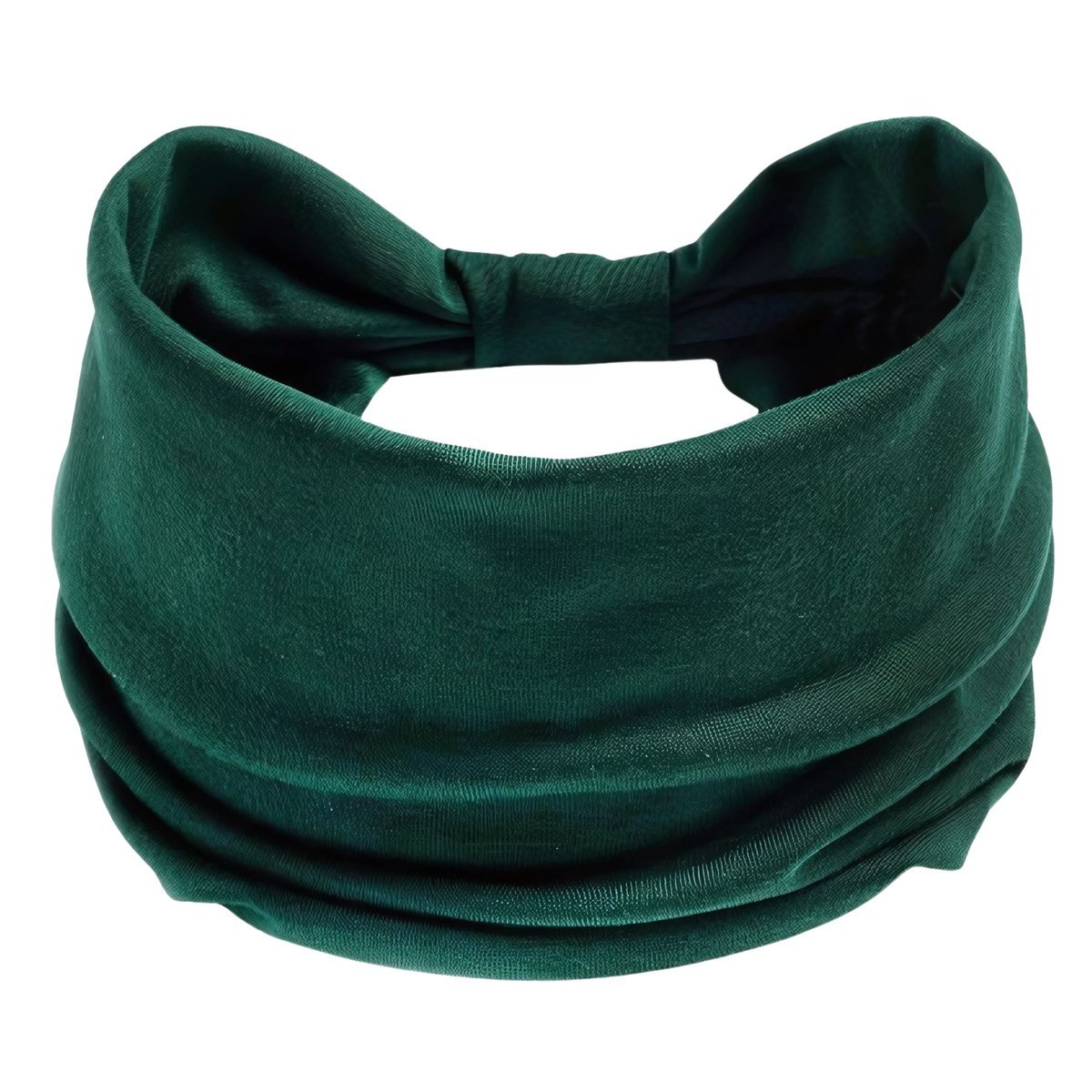 Opaska do Włosów Zielona Turban na Głowę Szeroka Elastyczna MIŁA W DOTYKU