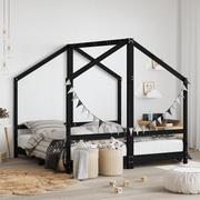 Łóżeczka i kojce - vidaXL Rama łóżka dziecięcego, czarna, 2x(80x160) cm, drewno sosnowe - miniaturka - grafika 1