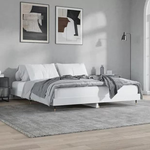 Rama łóżka, biała, 180x200 cm, materiał drewnopochodny Lumarko! - Łóżka - miniaturka - grafika 1