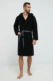 Szlafroki męskie - Emporio Armani Underwear szlafrok bawełniany kolor czarny - grafika 1