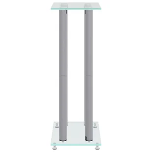 Stojaki pod głośniki, 2 szt, srebrne, szkło hartowane, 4 słupki Lumarko! - Głośniki i kolumny - miniaturka - grafika 7