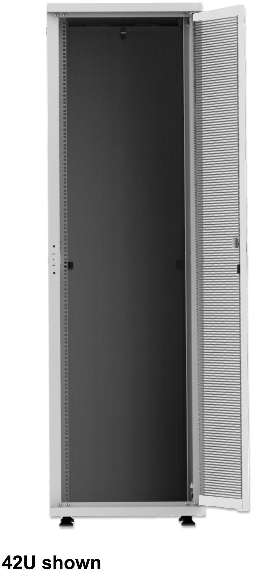 INTELLINET 48,3 cm 19Zoll Serverschrank Basic Line 36 HE 1766x600x1000mm HxBxT Flatpack Traglast 600kg grau 715454