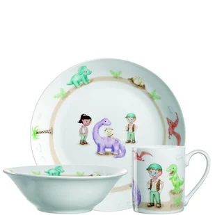 Zestaw 3cz naczyń dla dzieci dinozaur bambini avventura - leonardo - Miseczki i talerzyki dla dzieci - miniaturka - grafika 1