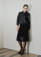 Spódnice - MANGO - Spódnica midi z dzianiny czarny - L - Kobieta - miniaturka - grafika 1