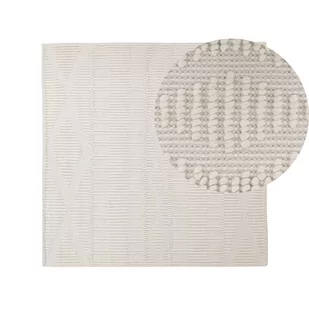 Dywan Wełniany 200 X 200 Cm Beżowy Lapseki - Dywany - miniaturka - grafika 1