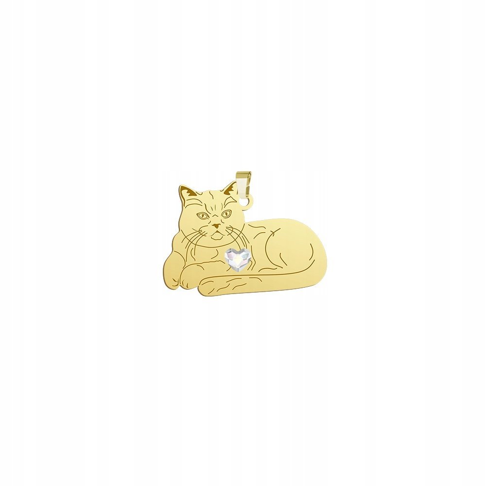 Zawieszka Złota British Shorthair Cat 925 Prezent Biżuteria GRAWER GRATIS