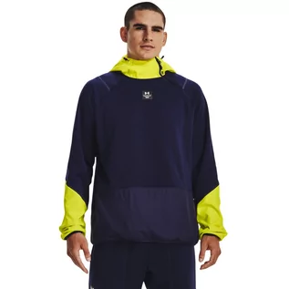 Bluzy sportowe męskie - Męska bluza treningowa Under Armour UA RUSH Fleece Hoodie - granatowa - UNDER ARMOUR - grafika 1