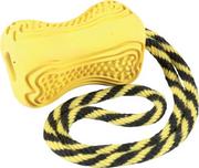 Zabawki dla psów - Zolux Zabawka kauczukowa ze sznurem TITAN M żółty - miniaturka - grafika 1
