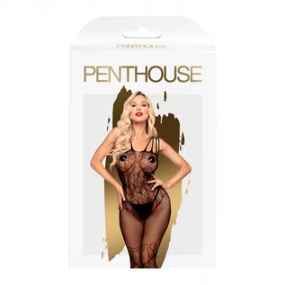 Bielizna erotyczna damska - Penthouse Dirty Mind Bodystocking z Koronkowymi Detalami Black S-L - grafika 1