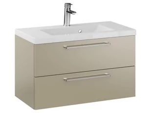 Szafka Wisząca Z Umywalką RON 80 cm - Cappuccino Mat - Uchwyty Chromowane - Szafki łazienkowe - miniaturka - grafika 1