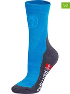 Skarpetki damskie - Trollkids Skarpety trekkingowe (2 pary) "Mid Cut Socks II" w kolorze niebieskim - miniaturka - grafika 1