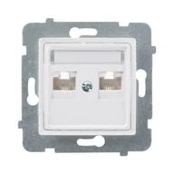 Gniazdka elektryczne - Polmark Gniazdo komputerowe podwójne ROSA biały - miniaturka - grafika 1