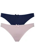 Majtki damskie - 2-pack figi damskie F-MN-60/02, Kolor granatowo-różowy, Rozmiar L, leptir - Intymna - miniaturka - grafika 1