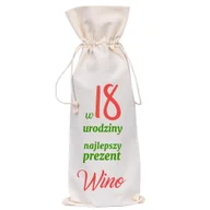 Ozdoby bożonarodzeniowe - Worek Na Butelkę Bawełniany - 18 Urodziny (01) - miniaturka - grafika 1