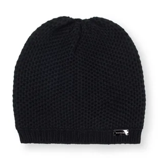 Damska czapka o gęstym splocie klasyczna czarna - Czapki damskie - miniaturka - grafika 1