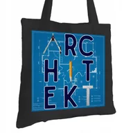 Torby i wózki na zakupy - Torba Bawełniana dla Architekta Czarna Na Prezent ekologiczna Trwały Nadruk - miniaturka - grafika 1