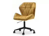 Fotele i krzesła biurowe - Elegancki Fotel Do Biurka Na Kółkach Velo Złoty Czarny - miniaturka - grafika 1