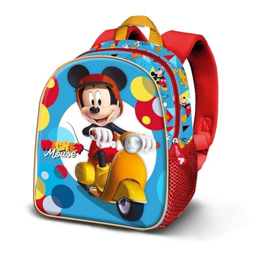 Disney Mickey Mouse Scooter Elite plecak 3D, niebieski, 25 x 30 cm, pojemność 7 l, Niebieska Myszka Miki, Jeden rozmiar, Plecak Elite 3D