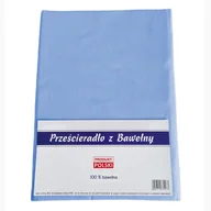 Prześcieradła - Prześcieradło bawełniane bez gumki 180x200 noris niebieskie - miniaturka - grafika 1