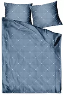 Pościel - Pościel Z Satyny Bawełnianej, 220X200, Niebieska Geometryczna, Pfm-50, 3-Częściowa - miniaturka - grafika 1