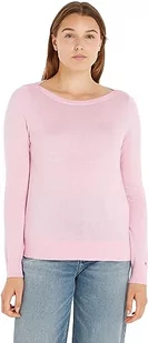 Tommy Hilfiger Damski sweter CO Jersey Stitch Boat-NK, kultowy różowy, XXL, Kultowy różowy, XXL - Swetry damskie - miniaturka - grafika 1