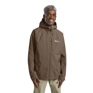 Męska kurtka przeciwdeszczowa Jack Wolfskin TEMPEST 2L JKT M cold coffee - S - Kurtki męskie - miniaturka - grafika 1