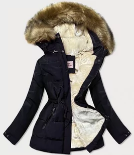 DAMSKA PARKA ZIMOWA NA MISIU GRANAT / BRĄZ (W560) - MHM - Kurtki damskie - miniaturka - grafika 1
