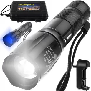 Latarka Taktyczna Szperacz CREE XPE LED ZOOM z UV TRIZAND - Latarki - miniaturka - grafika 1