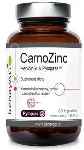 Kenay CarnoZinc PepZinGL&amp;Pylopass 60vegcaps - Witaminy i minerały dla sportowców - miniaturka - grafika 2