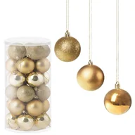 Bombki - SPRINGOS Bombki nietłukące 6cm choinkowe złote 30 szt - miniaturka - grafika 1