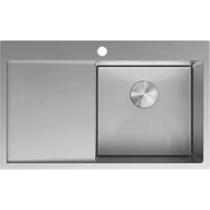 Zlewozmywaki - Mexen Exar zlewozmywak stalowy 1-komorowy z ociekaczem prawy 780 x 480 mm, inox HC - 6434781010P-01HC - miniaturka - grafika 1