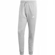 Dresy męskie - Spodnie męskie adidas Essentials Fleece 3-Stripes Tapered Cuff szare IJ6494 - miniaturka - grafika 1