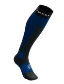 Skarpetki sportowe męskie - COMPRESSPORT skarpety kompresyjne narciarskie SKI TOURING FULL SOCKS black/estate blue - miniaturka - grafika 1