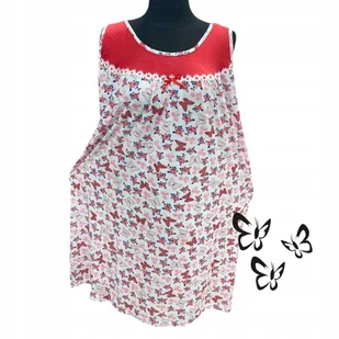 BAWEŁNA KOSZULA NOCNA na ramiączkach duży rozmiar prezent motyl 50 52 5XL - Bielizna nocna BAWEŁNA KOSZULA NOCNA na ramiączkach duży rozmiar prezent motyl 50 52 5XL - Bielizna nocna - miniaturka - grafika 1