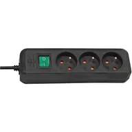 Listwy zasilające - Brennenstuhl Listwa zasilająca Przedłużacz Eco-Line z wyłącznikiem 3 gniazda czarny 3m 1152304130 - miniaturka - grafika 1