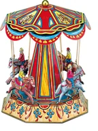 Kolejki i akcesoria - Karuzela z końmi - model napędzany maszyną parową Wilesco - miniaturka - grafika 1