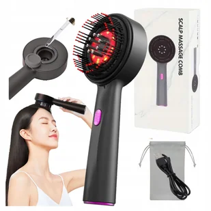 Masażer Skóry Głowy Włosów Szczotka Elektryczna Terapia Światłem Czerwonym - Masażery - miniaturka - grafika 1