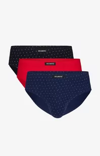 Slipy męskie classic 3-pak, Kolor granatowo-czerwony, Rozmiar M, ATLANTIC - Intymna - Majtki męskie - miniaturka - grafika 1