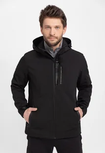 Czarny softshell F-FORKE - Kurtki męskie - miniaturka - grafika 1