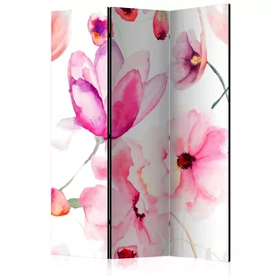 Parawan 3-częściowy - Różowe kwiaty [Room Dividers] (rozmiar 135x172) - Parawany - miniaturka - grafika 1