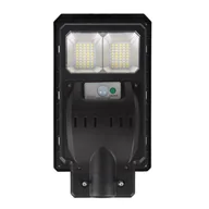 Lampy ogrodowe - Lampa LED solarna uliczna ogrodowa 100W IP65 6000K z czujnikiem PIR i pilotem czarna MasterLED - miniaturka - grafika 1